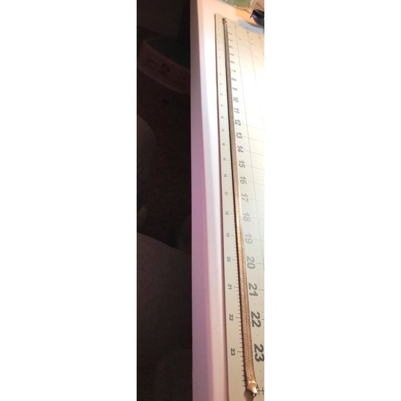 Necklace Thick Silver Vintage 925 Silver Thick 10MM 23 Inch Herringbone Chain - Picture 10 of 15